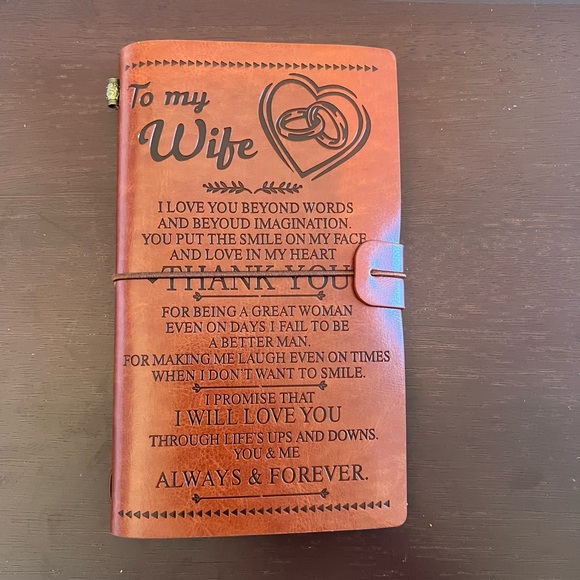 Brown Faux Leather Journal for Wife From Spouse - Picture 1 of 7